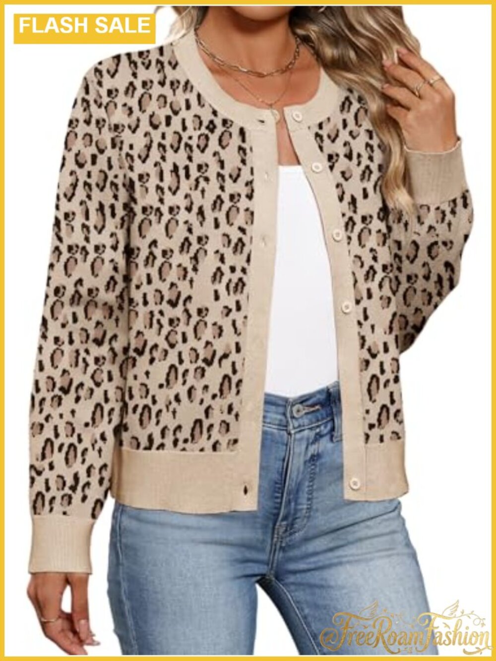 Lightweight Long Sleeve Button Down Knit Cardigan Sweater Relaxed Fit - Picture 3 of 6